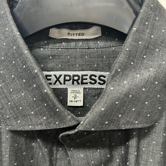 Express Dark Grey Button Up Fitted - Picture 3 of 4